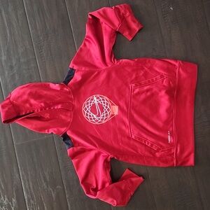 Nike Red Kids Hoodie with Black Accents